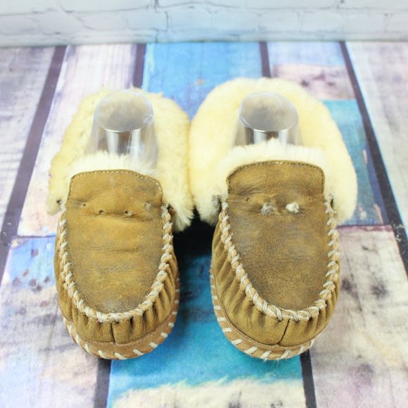 LL BEAN Lined Wicked Good Moccasin Slippers Size 7 - Picture 5 of 9
